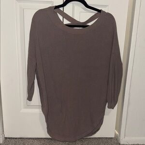 Express Women's Brown Knit Sweatshirt